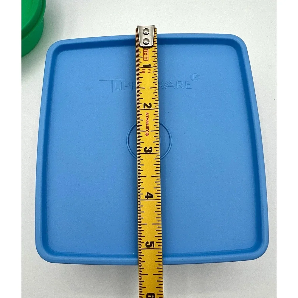 2 Tupperware Square Aways Keeper Blue + Little Wonders Storage Bowl Green Lot